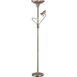  Torchiere Reading Floor Lamp with Magnifier   Antique 