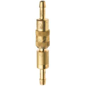 Brass Double Shut Off Quick Connector 10/32 Thread, .63 OD, 3.25L 