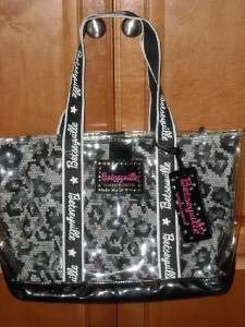 BETSEYVILLE BETSEY JOHNSON clear tote w removeable graphic print liner 