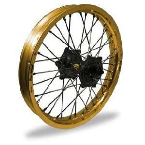 Pro Wheel Supermoto Rear Wheel Set   17x5.00   Gold Rim/Black Hub 27 