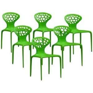  Set of 6 Zuo Marzipan Green Chairs