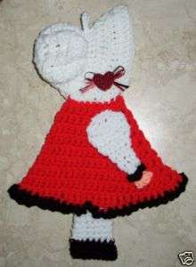 SUNBONNET SUE POTHOLDER Crochet NEW Valentines Day  