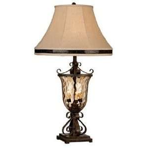   Glass Urn Night Light Table Lamp with Gallery Shade