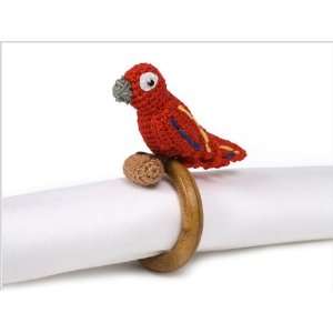  Red Parrot Napkin Rings
