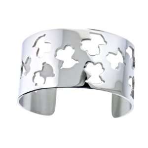   Steel Teddy Bear Ositos Bangle Bracelet Cuff 7.5L   Womens Jewelry