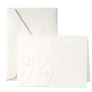  Crane & Co. Blind Embossed Pearl White Thank You Notes 