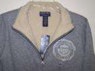 New Ralph Lauren Womens Sweater Zip Up Coat Jacket Grey White Sz. S M 