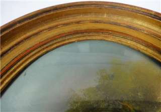 ANTIQUE OIL PAINTING COPPER METAL OVAL GOLD FRAME FRENCH GERMAN POLISH 