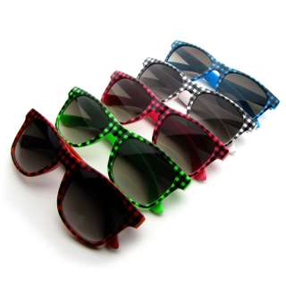 Five (5) Pack Lot of Skater Plaid Wayfarer Sunglasses 4222 SALE  