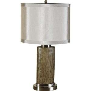 Table Lamp with Oval Silk Shade 