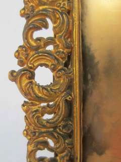 Antique Metal Ornate Picture Frame Easel Back Marked  