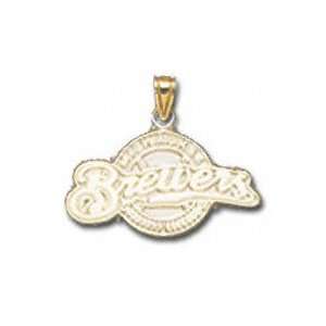  Milwaukee Brewers Solid 14K Gold Full Logo Pendant Sports 