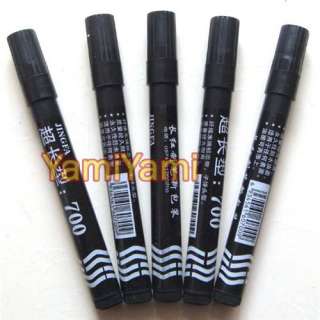 4x Black Writing Bold Gel Ink Marker Pen for White Board Glass  