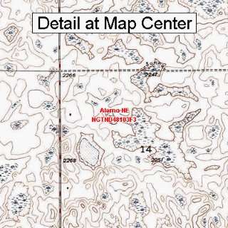  USGS Topographic Quadrangle Map   Alamo NE, North Dakota 
