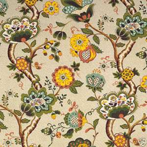 Cotton Canvas Upholstery Curtain Fabric Vintage Floral  