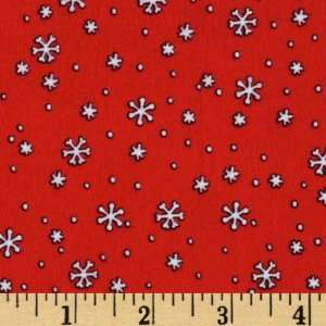   Snowmen Flannel Snow Red Fabric By The Yard Arts, Crafts & Sewing