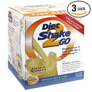 OxeSlim Diet Shake 2 Go, French Vanilla Flavor, 4 Count Boxes of 1.61 