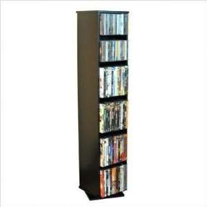  Revolving Media Tower 2 Sided Media Library in Black by 