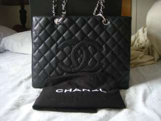 100% AUTHENTIC CLASSIC CHANEL GRAND SHOPPER TOTE WITH SILVER HARDWARE 