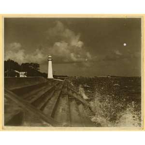  Lighthouse,Biloxi,Mississippi,MS,Harrison County,c1920 