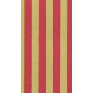   Big Stripes Paper Guest Towels, Gold and Red, 16 Pack