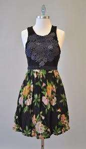 NWT FREE PEOPLE DREAMY FLORAL PATCHWORK DRESS BLACK S  