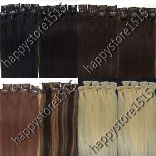 length 20 inch texture straight color see pictures hair type clip on 