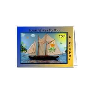  Birthday   20th / Sail Boat Card Toys & Games
