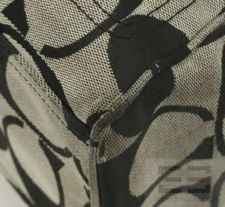 Coach Black & Gray Monogram Patent Leather Trim Diaper Bag  