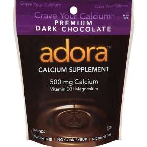  ADORA CALCIUM 500MG DARK CHOCOLATE 30 DISKS Health 