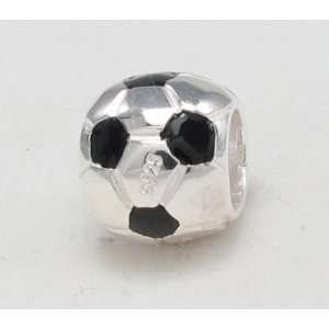  Beads Hunter Soccer Ball Jewelry .925 Sterling Silver Bead 