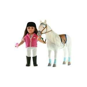  Paradise Horses Doll & Horse Playset   Brunette & White 