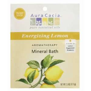 Aura Cacia Energizing Lemon Mineral Bath Packet, 2.5 Ounce packet 