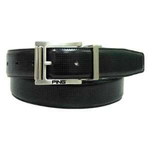 Ping Apparel Mens Nappa Perforated Belt( COLOR Black/White, WAIST38 