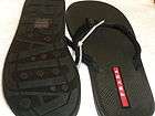 Mens Prada Classic Logo Black Flip Flops Sandals 8.5 D