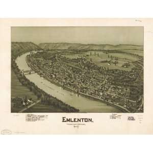  1897 Emlenton Pennsylvania, Birds Eye Map