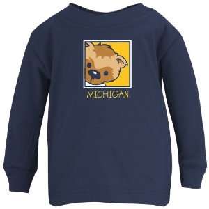  Michigan Wolverines Infant Navy Mascot Long Sleeve T shirt 