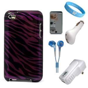  Snap On Plum Zebra Pattern Back Cover for iPod Touch 4G 