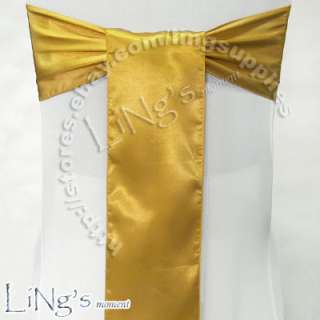 100 pieces Wedding Party Banquet 6x108inch Satin Chair Cover Sash Bow 