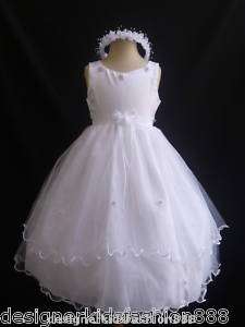 NEW RT3 White Flower girl communion pageant dresses S M L XL 2 4 6 8 