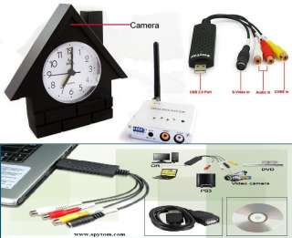 Wireless Spy Hidden clock security Monitoring Camera Kit +DVR  