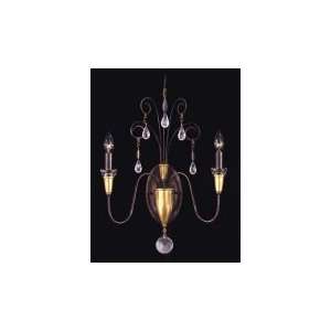   Rock Crystal 2 Light Wall Sconce in Black with Rock Crystal crystal