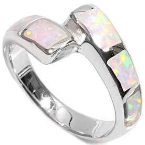  Sterling Silver Lab Opal Ring   3mm Band Width   12mm Face 