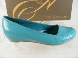 Enzo Angiolini Womens Devendra Leather Snake Flat Shoes  