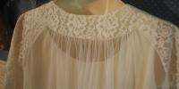 Vintage Shadowline Peignot Nightgown Yellow Lace Small  