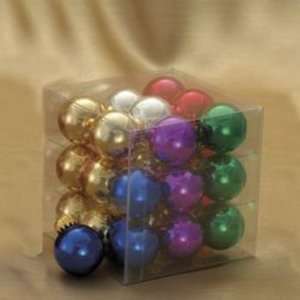  25 Mm Glass Multi Shiny Ball Christmas Ornaments Case Pack 