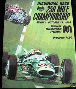 Michigan Intl Speedway 1968 Inaugural Open Wheel Pgm  