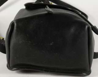 Coach Black Leather Drawstring Backpack Carry All Handbag Purse 9960 