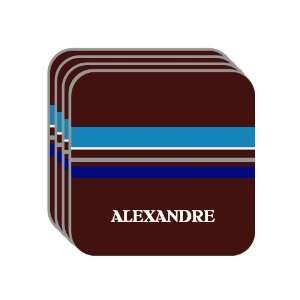 Personal Name Gift   ALEXANDRE Set of 4 Mini Mousepad Coasters (blue 