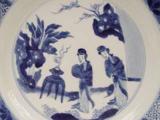 Perfect Chinese Porcelain Plate Figures 18th C. Kangxi Mark  